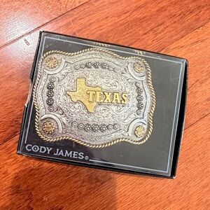 Cody James Gold and Silver Texas Belt Buckle